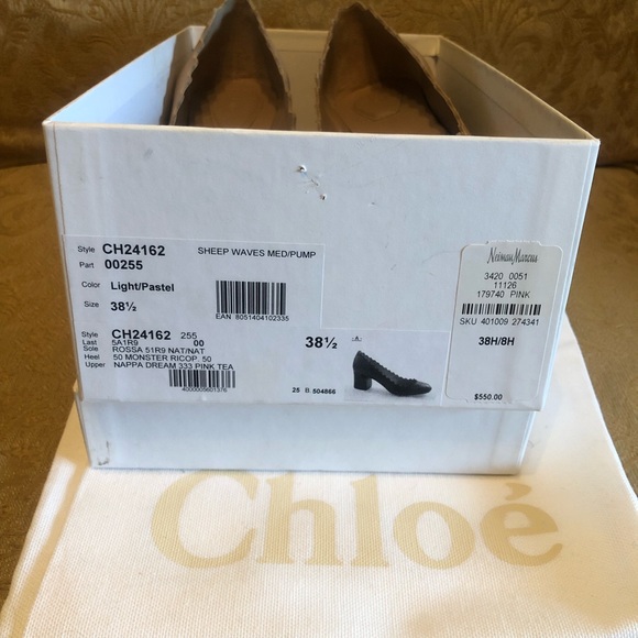 Chloe Lauren scallops heel pump 38.5 8 nude beige - Picture 6 of 8